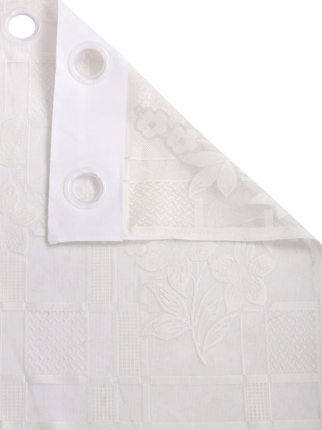 Checkered Floral Design Window Curtain Pack of 1 image 2