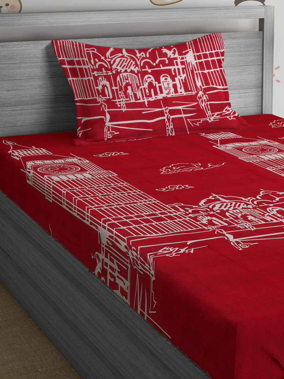 Hosta Homes London Dream Kids Bedsheet With Pillow Cover image 2