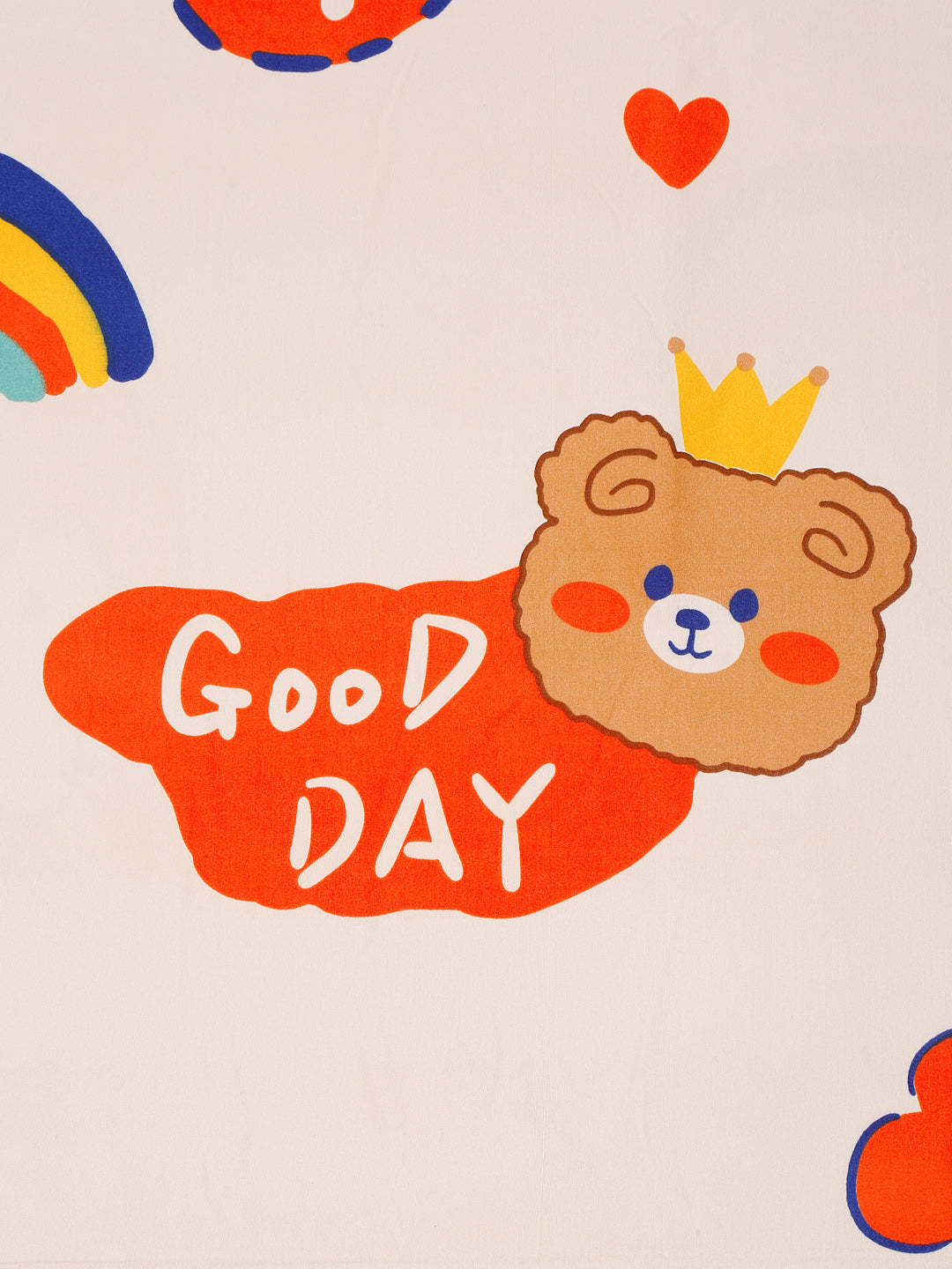 Hosta Homes Have A Good Day Printed Kids Bed Sheet With 1 Pillow Cover image 3