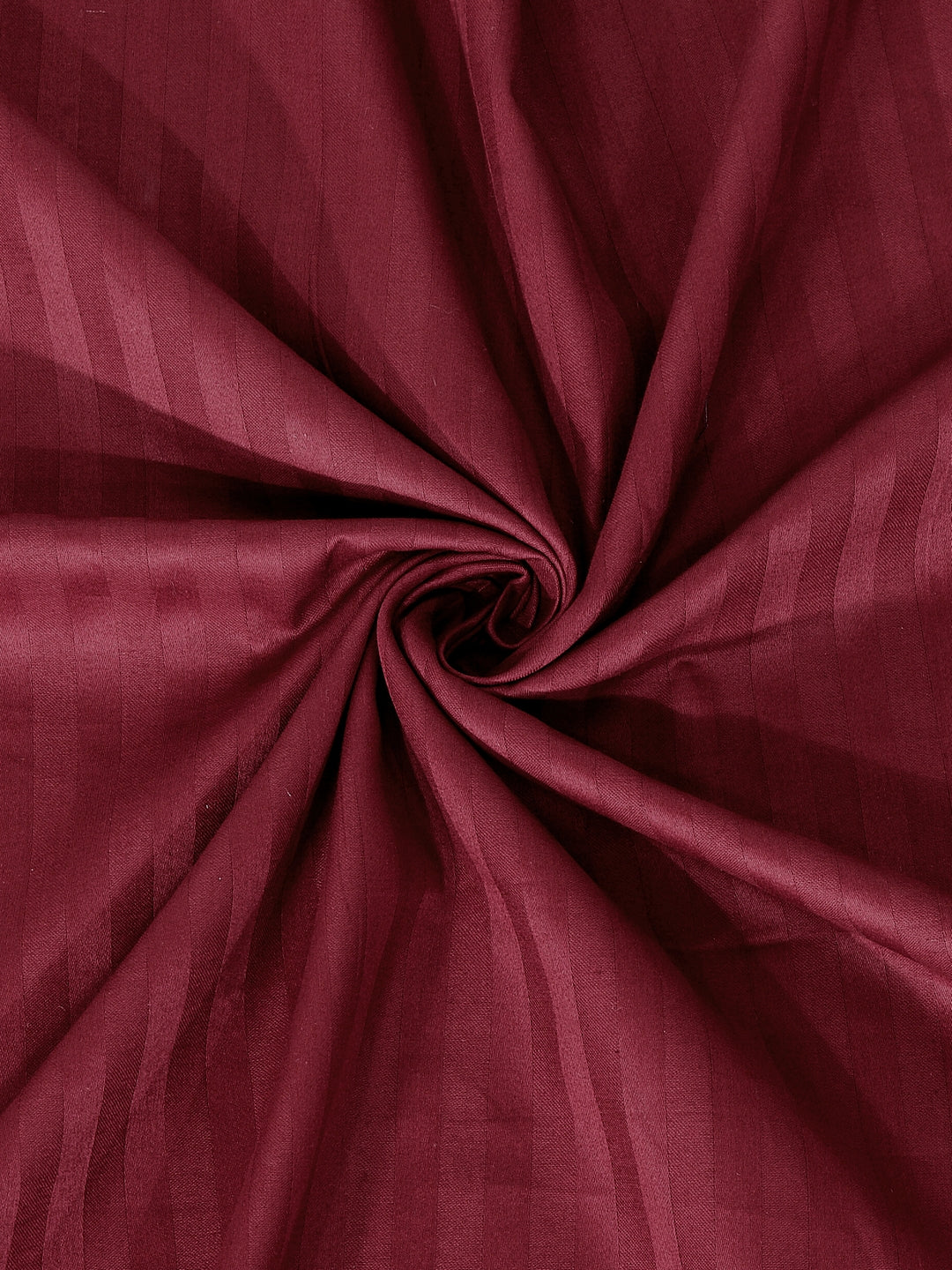 HOSTA HOMES Maroon Striped 300 TC Cotton Bedsheet with Pillow Cover image 3