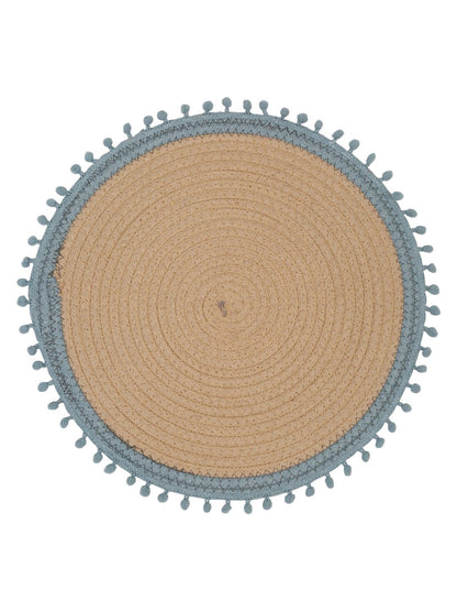 Beige & Grey Self Design Pure Cotton Table Placemats image 2