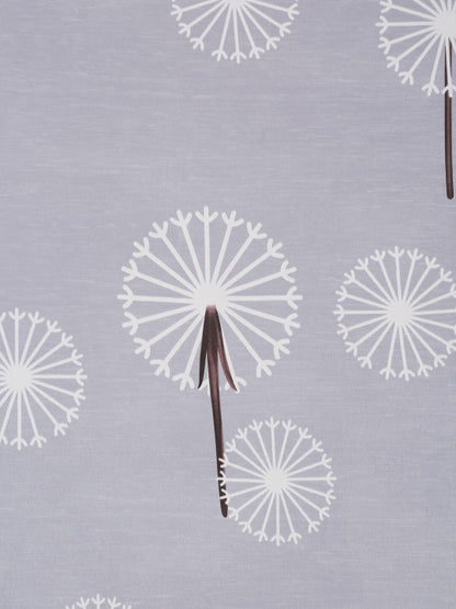 Grey & White Floral 280 TC King Pure Cotton Bedsheet with 2 Pillow Covers