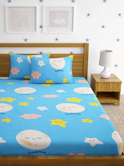 Hosta Homes Sun Shine Multicolored Kids Bed Sheet With Pillow Covers image 1