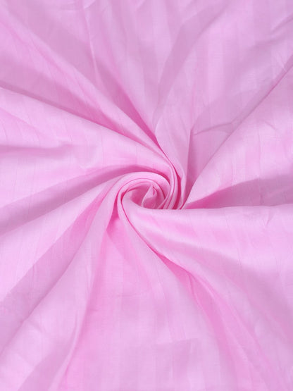 HOSTA HOMES Pink Striped 300 TC Fitted Single Bedsheet with 1 Pillow Covers image 3
