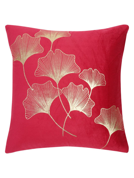 16X16 Soft Velvet, Foil Printed Maroon, Zipper image 1