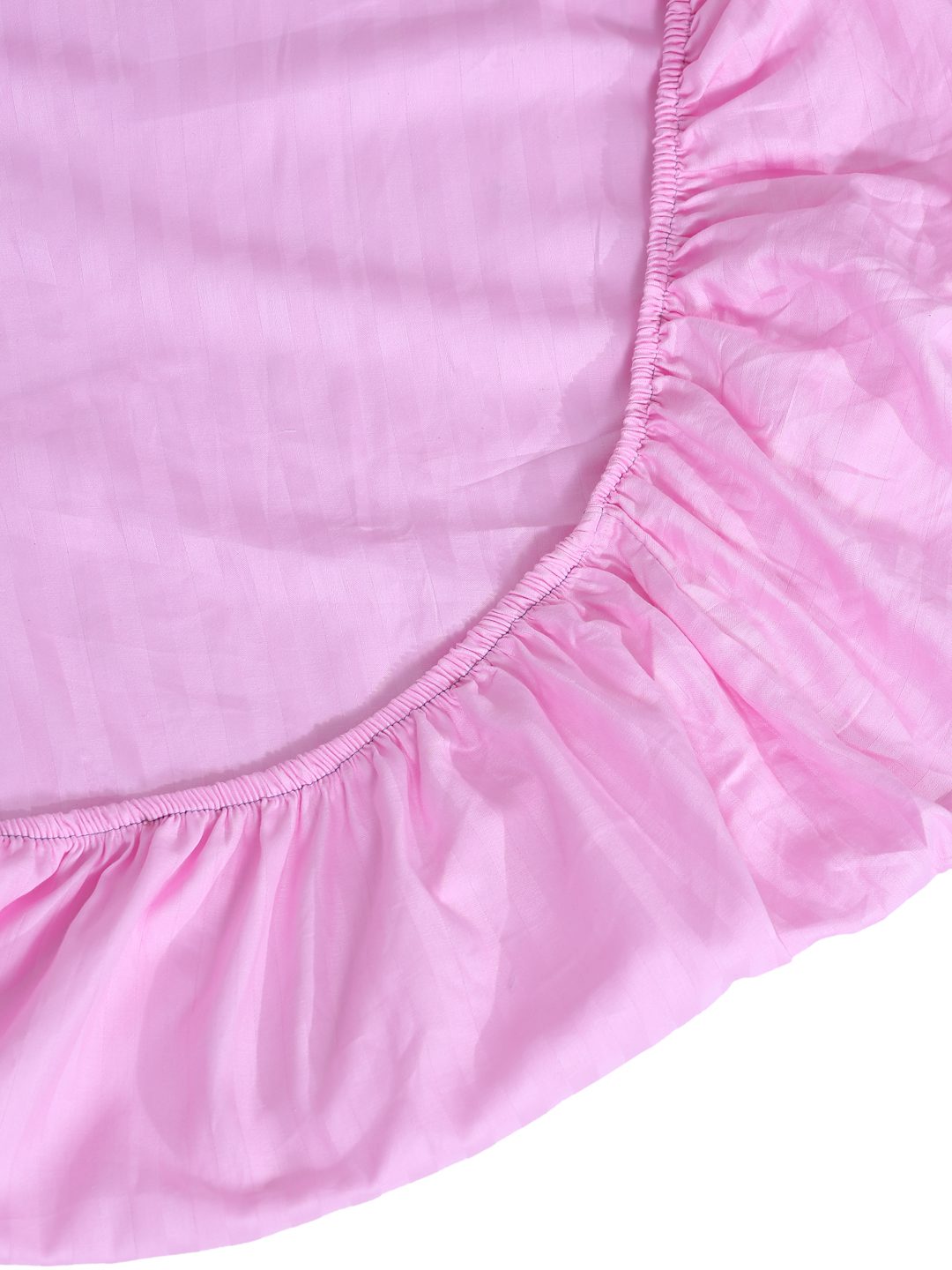 HOSTA HOMES Pink Striped 300 TC Fitted Single Bedsheet with 1 Pillow Covers image 2