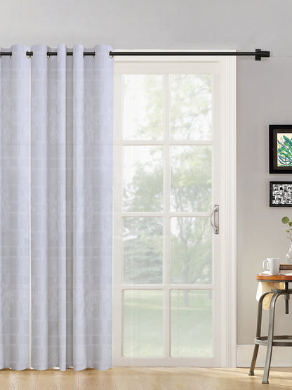 Checkered Floral Design XL Door Curtain Pack of 1 image 0