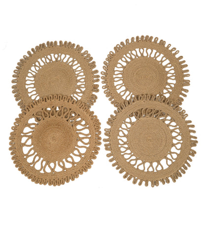Natural Jute Hand Weaved Reversible Table Place Mat - Pack of 4 image