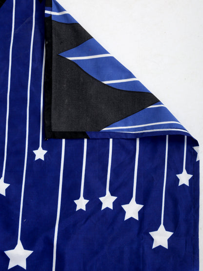 Hosta Homes Moon Star Multicolored Printed Bed Sheet With Pillow Cover image 4