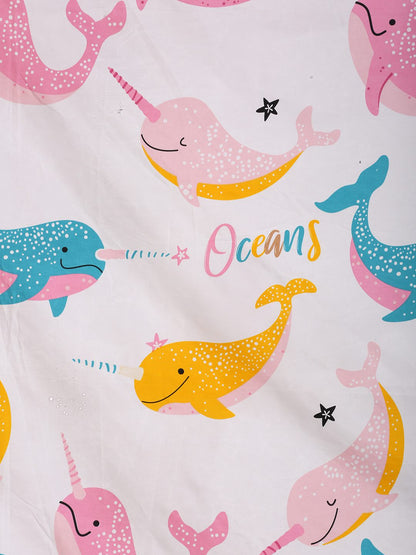 Hosta Homes Dolphin Star Multicolored Kids Bed Sheet With Pillow Covers image 2