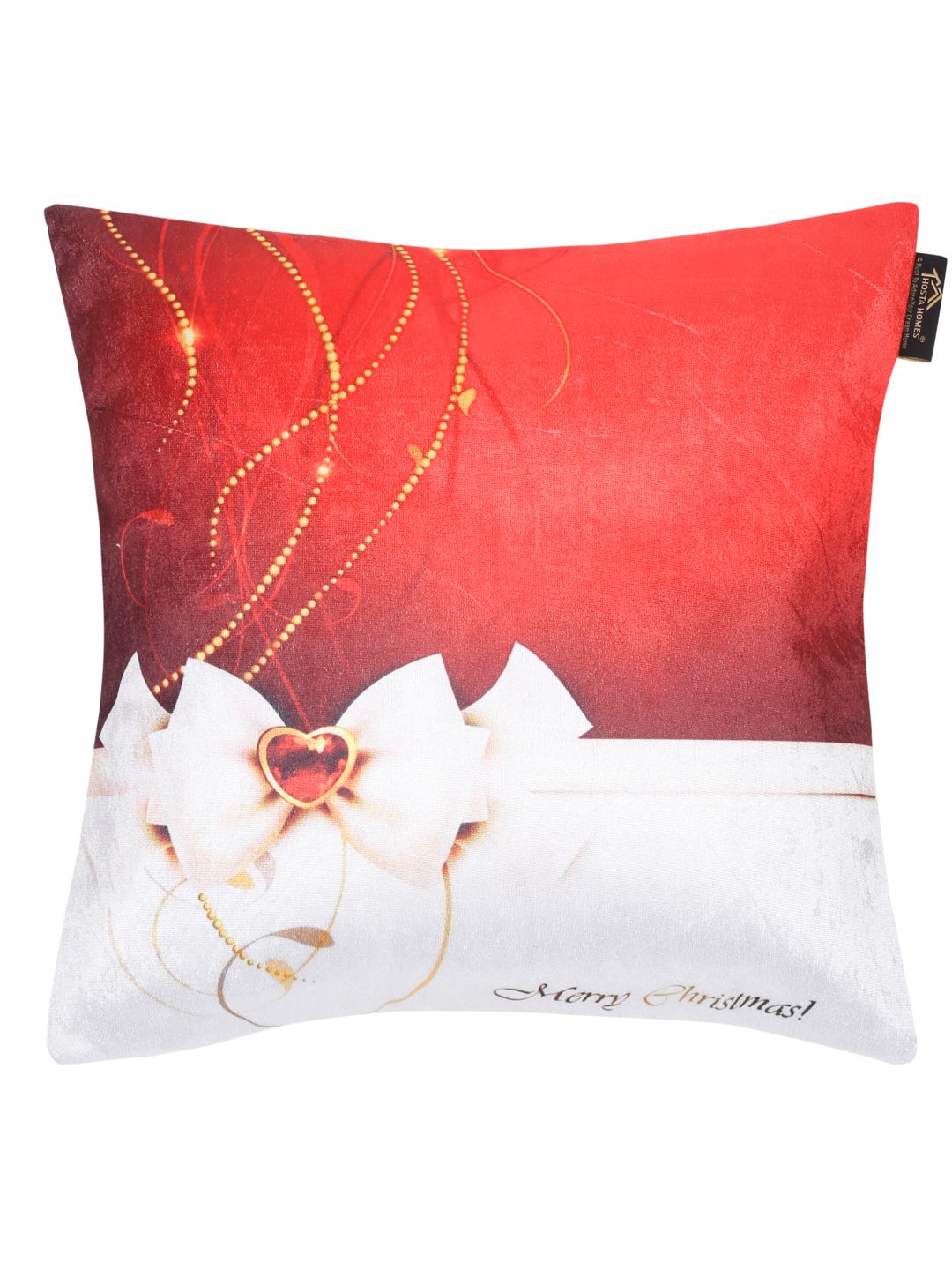 Soft velvet , Abstract Red & White  ,pack of 5 , zipper image 3