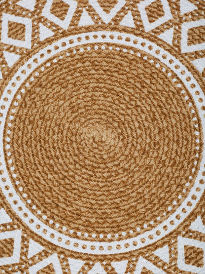 Beige Colored Self Design Jute Table Placemat image 2