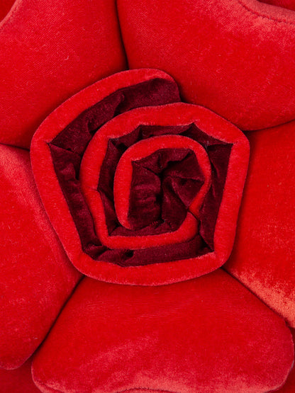 HOSTA HOMES Set Of 2 Maroon Velvet Flower Shaped Cushions image 3