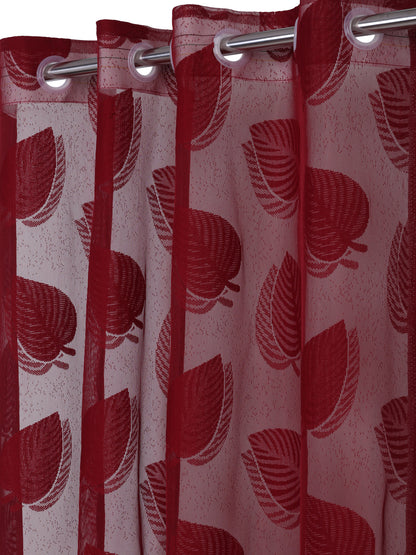 Floral Design Window Curtain Pack of 4 image 1