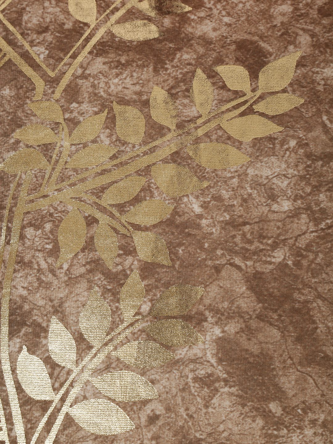 16X16 Soft Velvet , Foil Printed Brown & Gold ,Zipper image 4