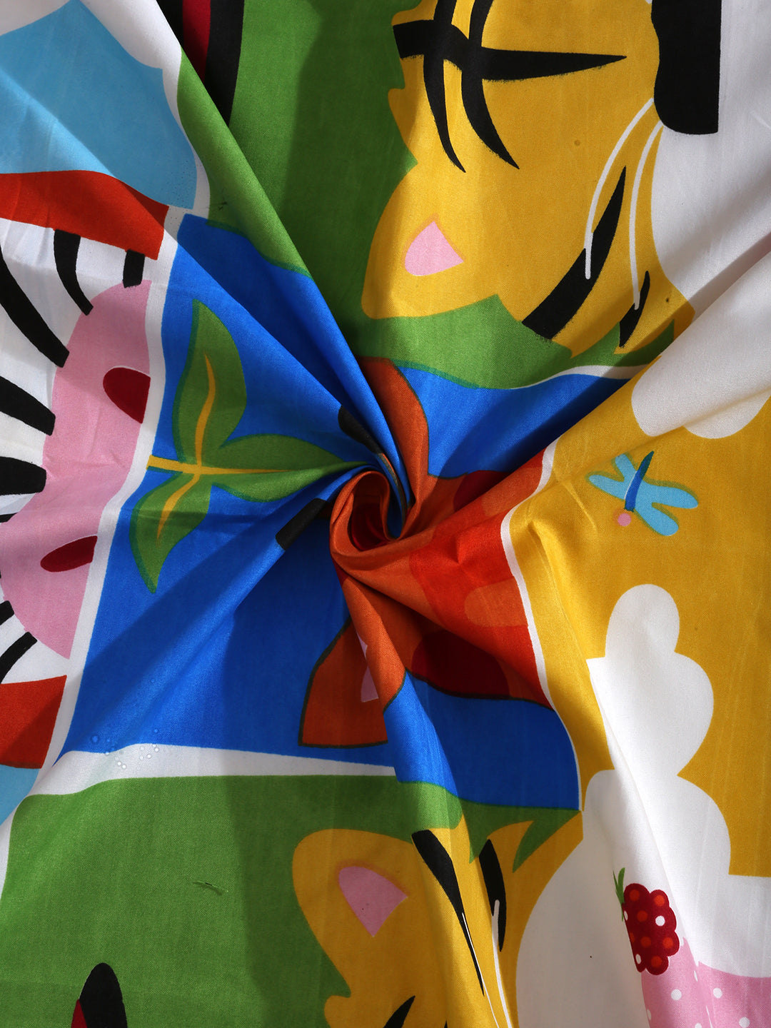 Hosta Homes Jungle Buddies Multicolored Bed Sheet With Pillow Cover image 3