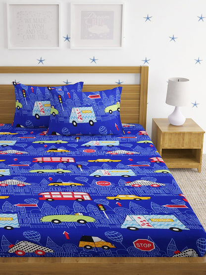 Hosta Homes Cute Cartoon Traffic Light Printed Bed Sheet With Pillow Covers image 1