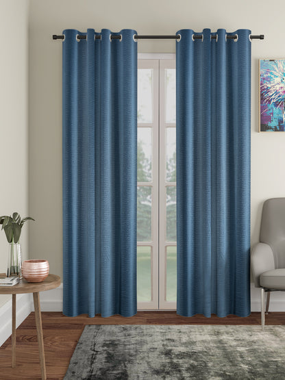 SELF TEXTURED BLACKOUT LONG DOOR CURTAIN PACK OF 2 BY HOSTA HOMES image 0