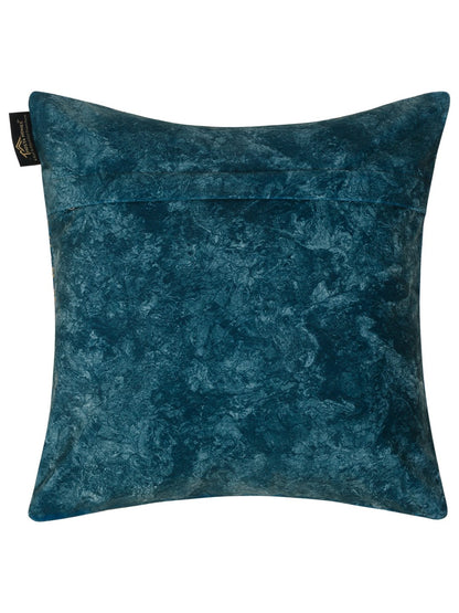 16X16 Soft Velvet , Foil Printed Blue & Gold ,Zipper image 3