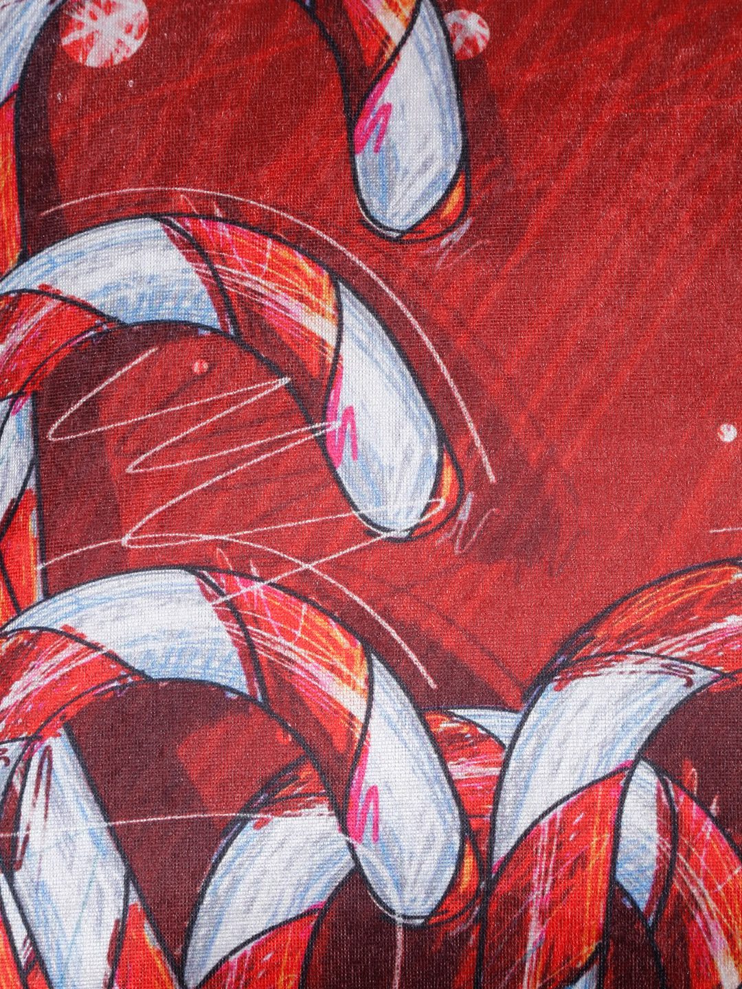 Soft velvet , Abstract Red & White  ,pack of 2 , zipper image 4