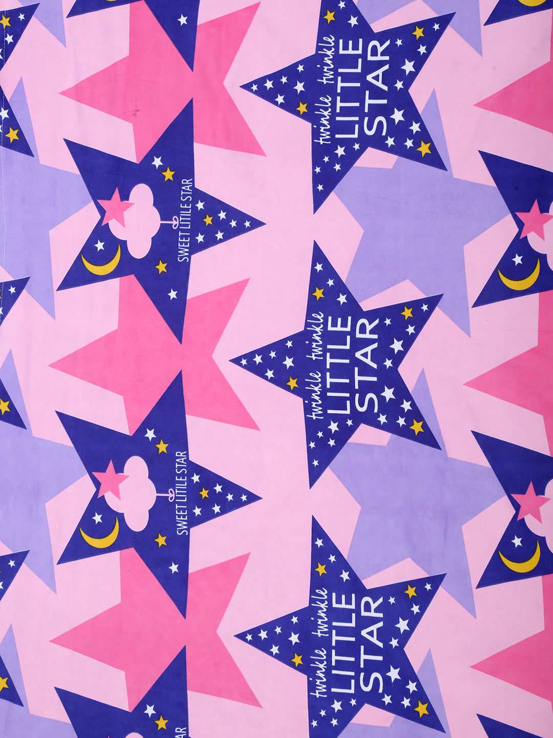 Hosta Homes Little Star Multicolored Printed Bed Sheet With Pillow Cover image 2
