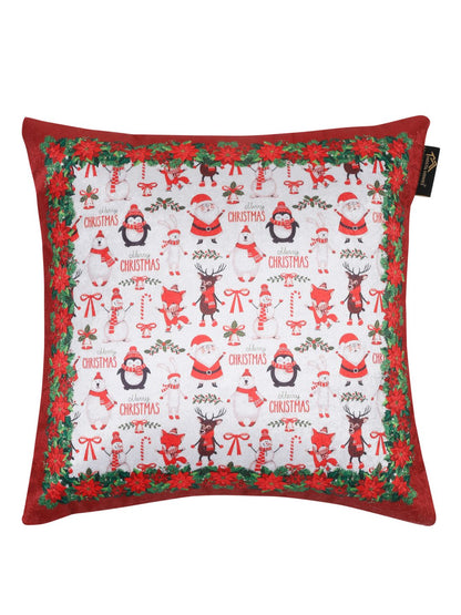 Soft velvet , Abstract Red & White  ,pack of 2 , zipper image 2