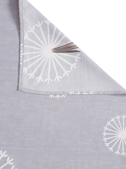 Grey & White Floral 280 TC King Pure Cotton Bedsheet with 2 Pillow Covers