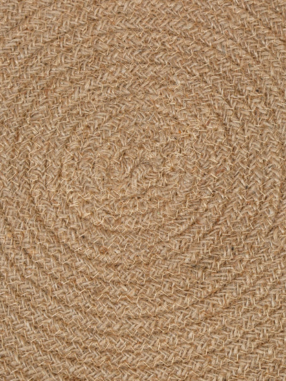 Beige & Black Self-Design Jute Round Reversible Table Placemats image 2