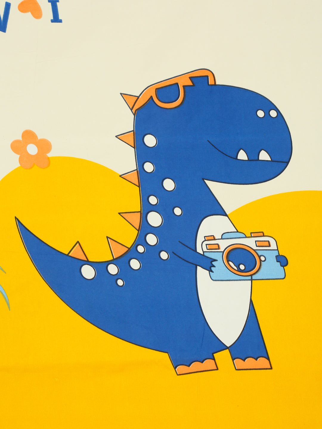 Hosta Homes Dinosaur's Camera Multicolored Kids Bedsheet With Pillow Covers image 3