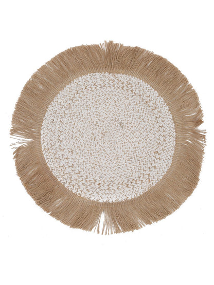 Beige Self Design Jute Reversible Table Placemat image 1