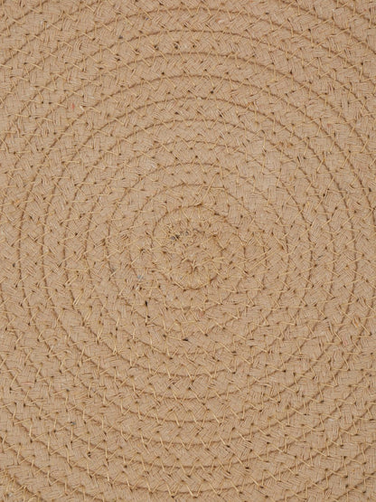 Beige & Pink Self Design Pure Cotton Table Placemat image 3