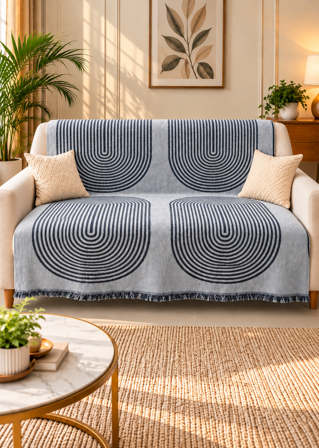 Butter Chenille Reversible Jacquard Sofa Throw