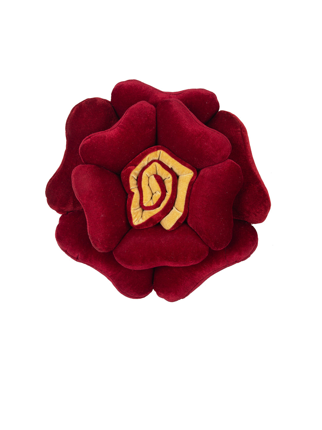 HOSTA HOMES Set Of 2 Maroon  Yellow Flower Shaped Cushions image 1