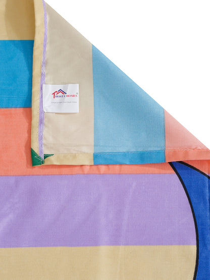 Hosta Homes Smiley Star Cloud Printed Multicolored Bedsheet With Pillow Covers image 5