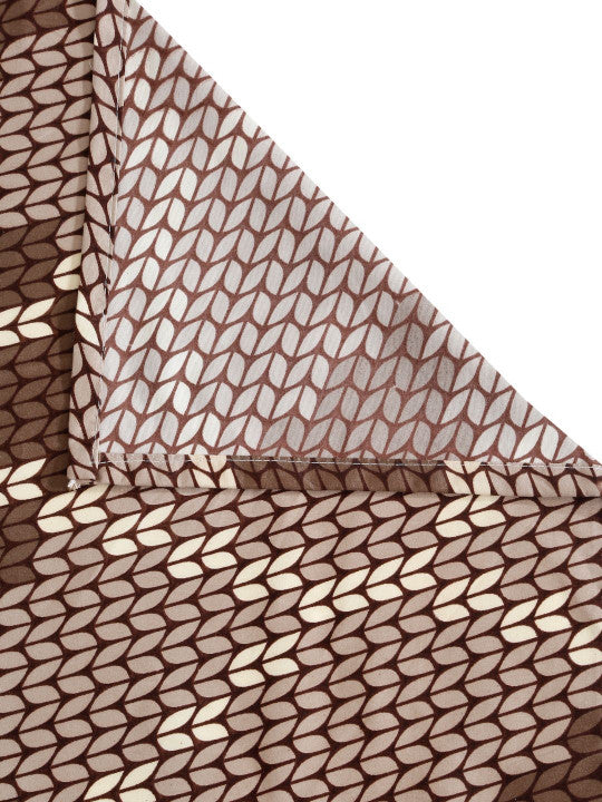 Brown Geometric Cotton 280 TC King Fine Bedsheet with 2 Pillow Covers-100 x 107 inches