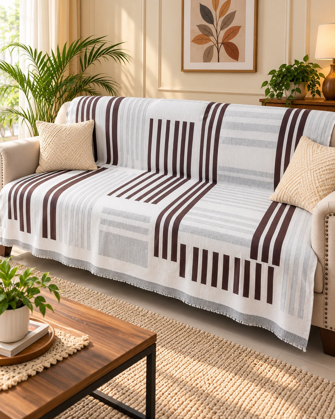 Butter Chenille Reversible Jacquard Sofa Throw