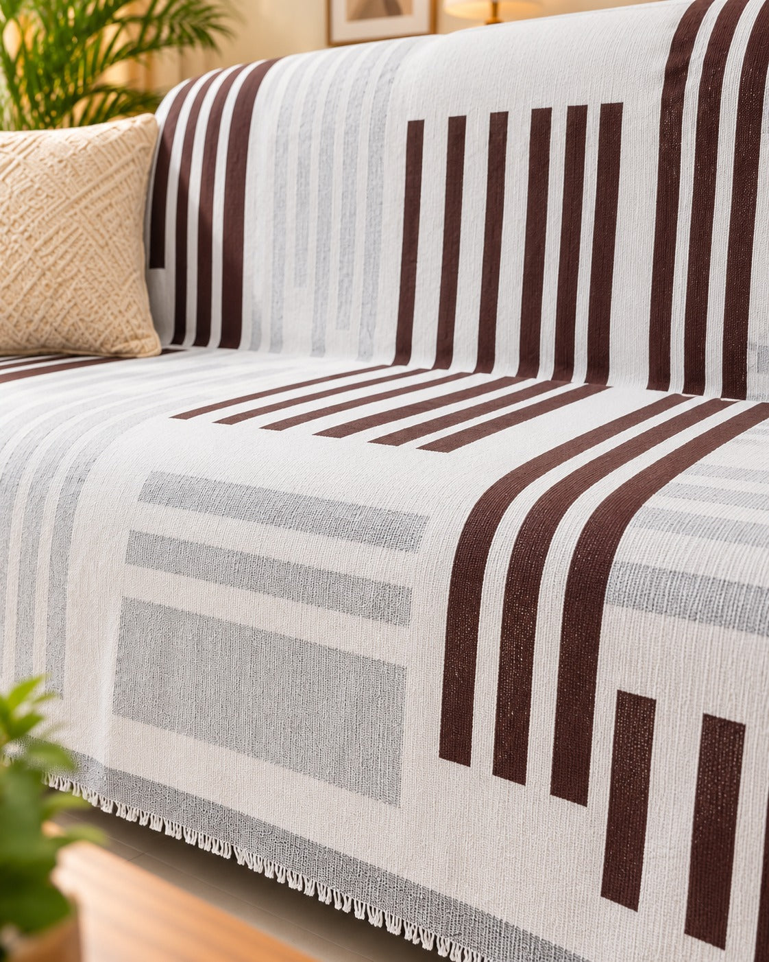 Butter Chenille Reversible Jacquard Sofa Throw