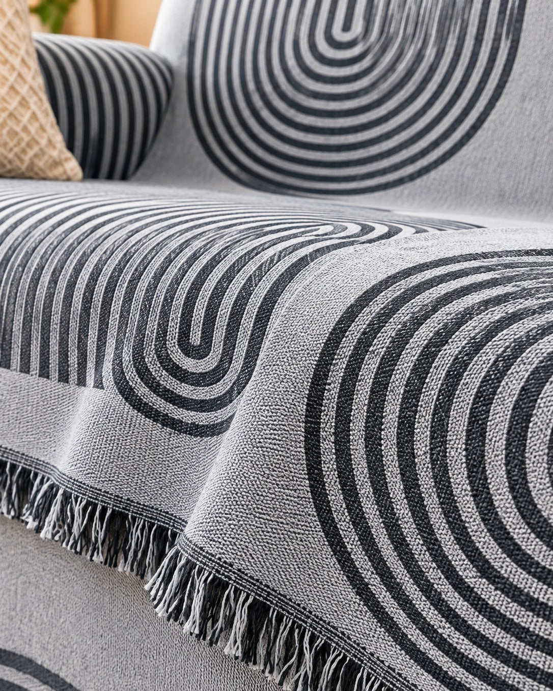 Butter Chenille Reversible Jacquard Sofa Throw