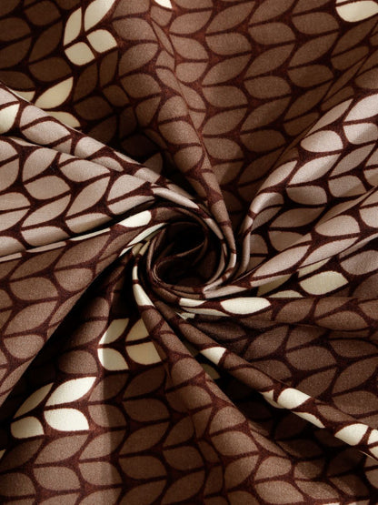 Brown Geometric Cotton 280 TC King Fine Bedsheet with 2 Pillow Covers-100 x 107 inches
