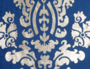 16X16 Soft Velvet , Foil Printed Blue  ,Pack Of 2 ,Zipper