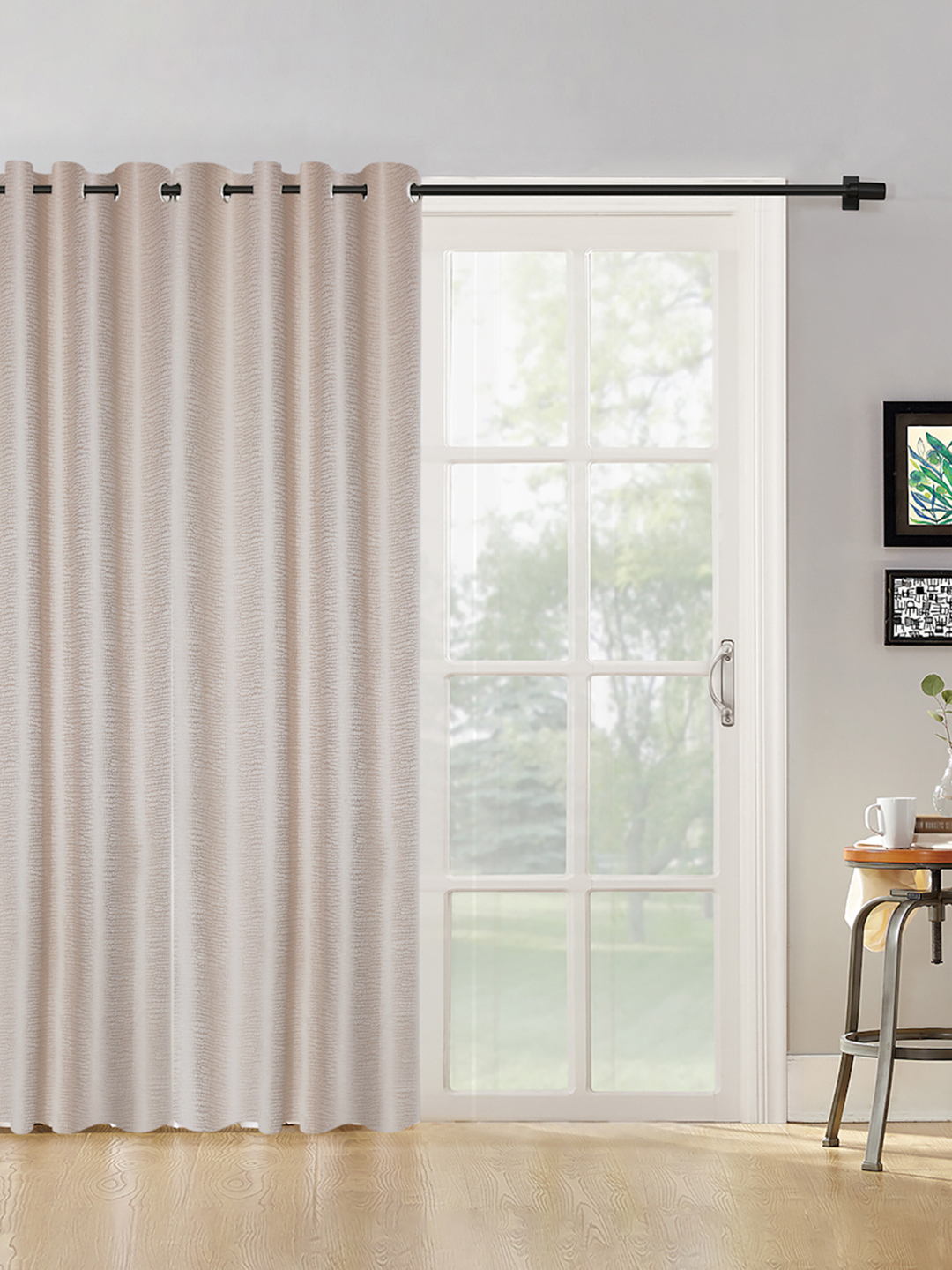 SELF TEXTURED BLACKOUT DOOR CURTAIN PACK OF 1 BY HOSTA HOMES