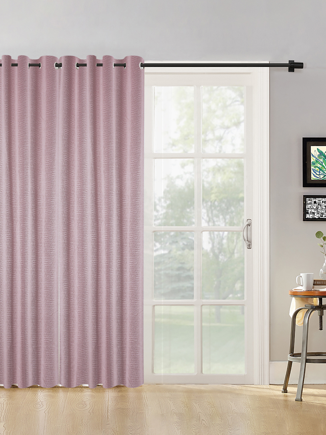 SELF TEXTURED BLACKOUT DOOR CURTAIN PACK OF 1 BY HOSTA HOMES