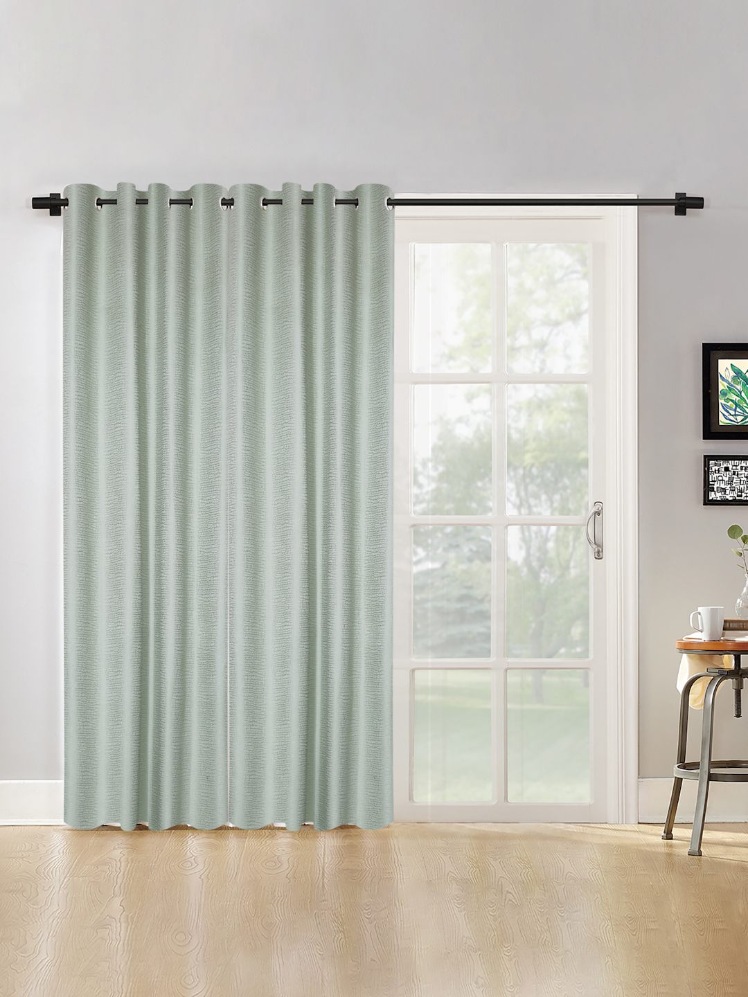 SELF TEXTURED BLACKOUT DOOR CURTAIN PACK OF 2 BY HOSTA HOMES