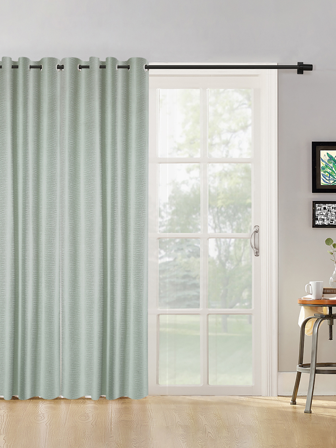 SELF TEXTURED BLACKOUT DOOR CURTAIN PACK OF 1 BY HOSTA HOMES