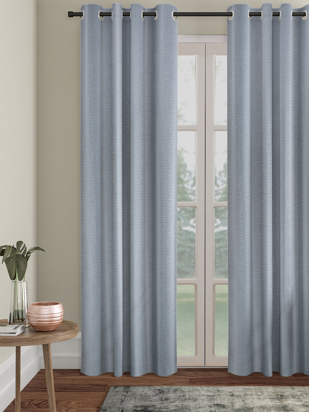 SELF TEXTURED BLACKOUT LONG DOOR CURTAIN PACK OF 1 BY HOSTA HOMES