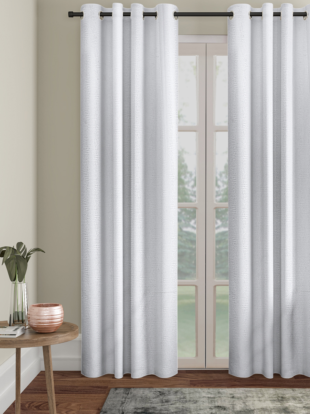 SELF TEXTURED BLACKOUT LONG DOOR CURTAIN PACK OF 1 BY HOSTA HOMES