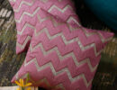 24 X 24 INCH EMBELLISHED SILK CUSHION COVERS PACK OF 2 BY HOSTA HOMES