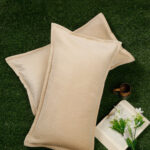 ULTRASONIC Poly velvet Abstract Pillow Covers (Pack of 2) by Hosta Homes - Cream