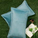 ULTRASONIC Poly velvet Abstract Pillow Covers (Pack of 2) by Hosta Homes - Turquoise Blue