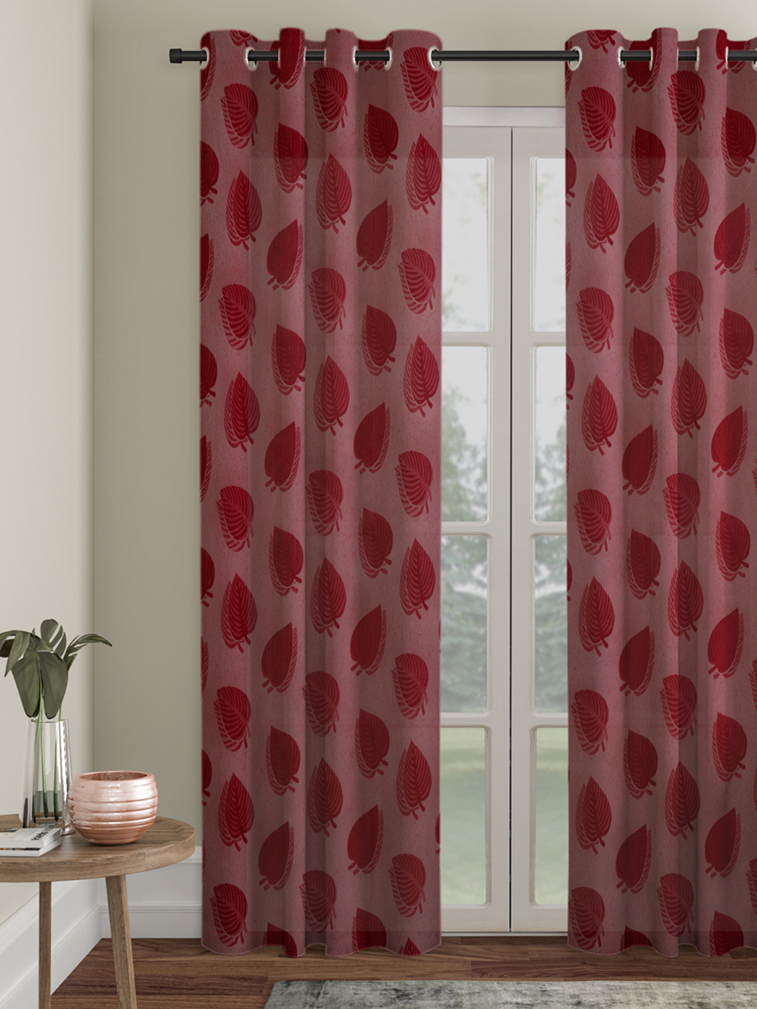 Floral Design Door Curtain Pack of 1